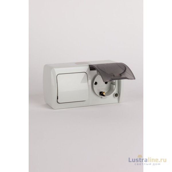 Выключатель + розетка с заземлением ELBI Eva 554-011500-920