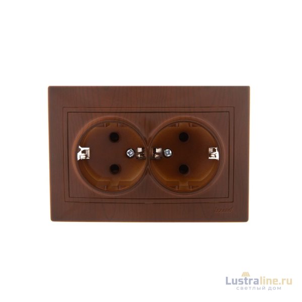 Розетка двойная с/з Lezard Mira 701-0801-127