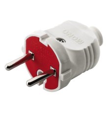 Вилка без заземления Mono Electric белый 170-010002-801