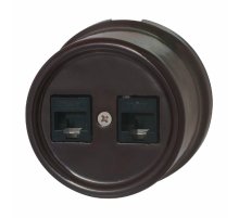 Розетка RJ45 информационная двойная Bironi Лизетта B1-302-02