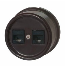 Розетка RJ45 информационная двойная Bironi Лизетта B1-302-02