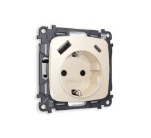 Комплект механизма розетки 2USB A+C 20W (быстрая зарядка) с/з Ambrella Volt Omega MO310010