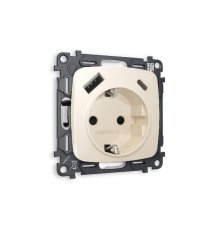 Комплект механизма розетки 2USB A+C 20W (быстрая зарядка) с/з Ambrella Volt Omega MO310010