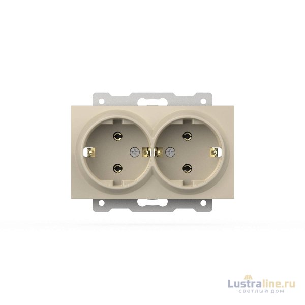 Розетка двухместная с заземлением ELBI Zena Vega 609-010300-907