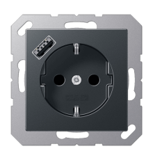 Розетка 2K+З USB Typ A Jung A1520-18AANM