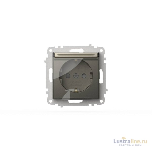 Розетка с крышкой, заземлением и защитой от детей ELBI Zena Vega 609-011400-219