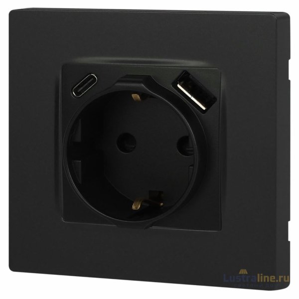 Розетка со шторками с USB type-A+C Эра 12-4108-05 Б0067707