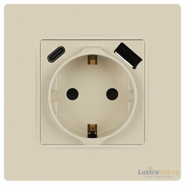 Розетка со шторками с USB type-A+C Эра 12-4108-02 Б0067731