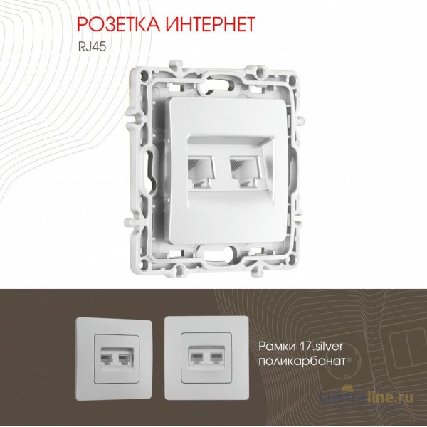 Розетка RJ45 Arte Milano 217.45-2.silver