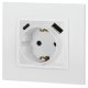 Розетка со шторками с USB type-A+C Эра Elegance 14-4108-01 Б0067736