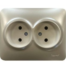 Розетка двойная б/з Lezard Karina Life 708-3000-128B