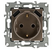 Розетка 2P+E со шторками с 2xUSB Эра 12-4109-13 Б0047847