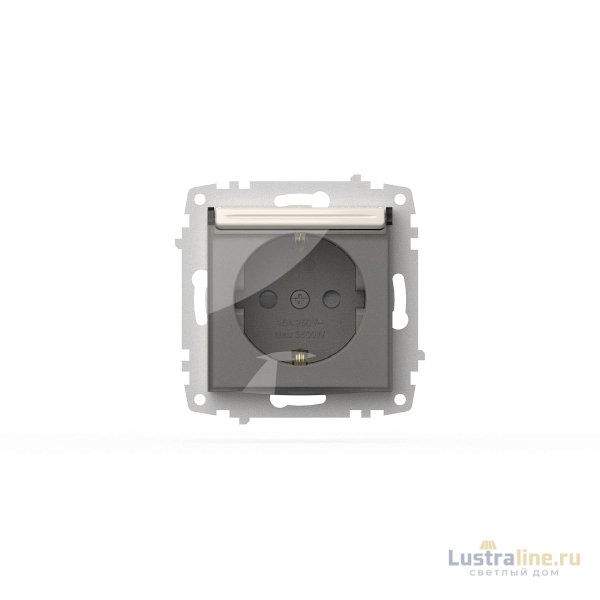 Розетка с крышкой, заземлением и защитой от детей ELBI Zena Vega 609-010200-219