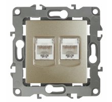 Розетка информационная двойная 2XRJ45 Эра 12-3108-04 Б0014732