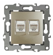 Розетка информационная двойная 2XRJ45 Эра 12-3108-04 Б0014732