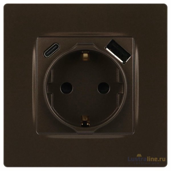 Розетка со шторками с USB type-A+C Эра 12-4108-13 Б0067757