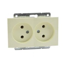 Розетка двойная без земли Mono Electric Despina-Larissa 16А 250В крем 500-001705-121