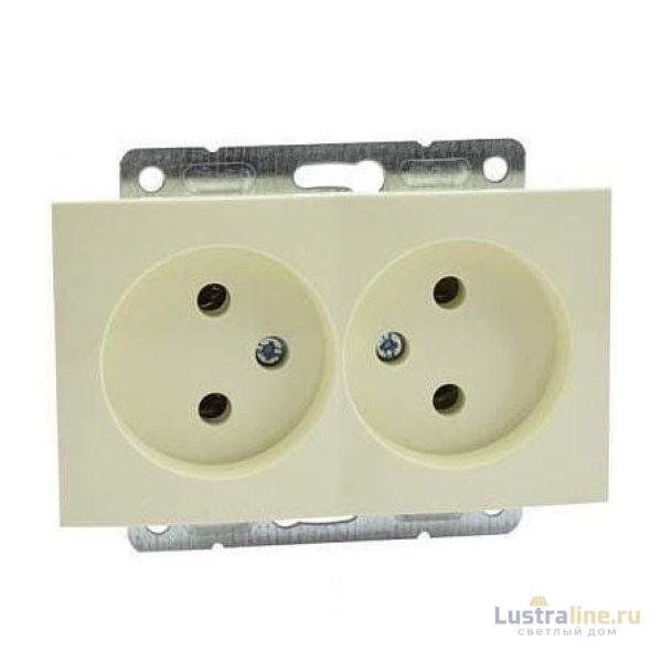 Розетка двойная без земли Mono Electric Despina-Larissa 16А 250В крем 500-001705-121