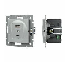 Механизм USB розетки Arlight SCT-MUAC-PL-GR-V (5V, 3A, QC4) 049840