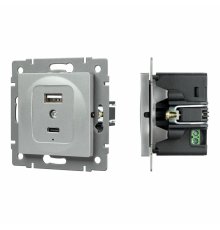 Механизм USB розетки Arlight SCT-MUAC-PL-GR-V (5V, 3A, QC4) 049840