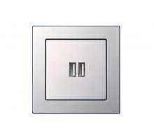 Розетка USB двойная для зарядки умная 5V(3,4А) Liregus Epsilon 28-1857