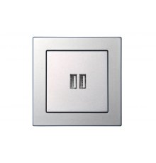 Розетка USB двойная для зарядки умная 5V(3,4А) Liregus Epsilon 28-1857