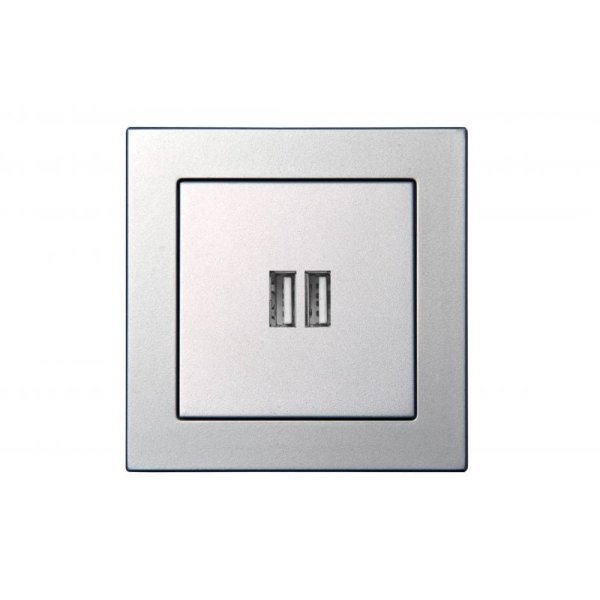 Розетка USB двойная для зарядки умная 5V(3,4А) Liregus Epsilon 28-1857