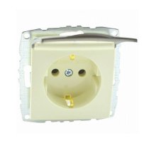 Розетка с заземлением с крышкой Mono Electric Despina-Larissa 16А 250В крем 500-001721-118