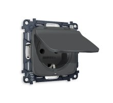 Комплект механизма розетки с/з со шторками и крышкой Ambrella Volt Omega MO908010