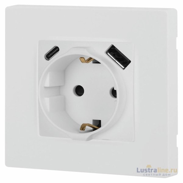 Розетка со шторками с USB type-A+C Эра 12-4108-01М Б0067711