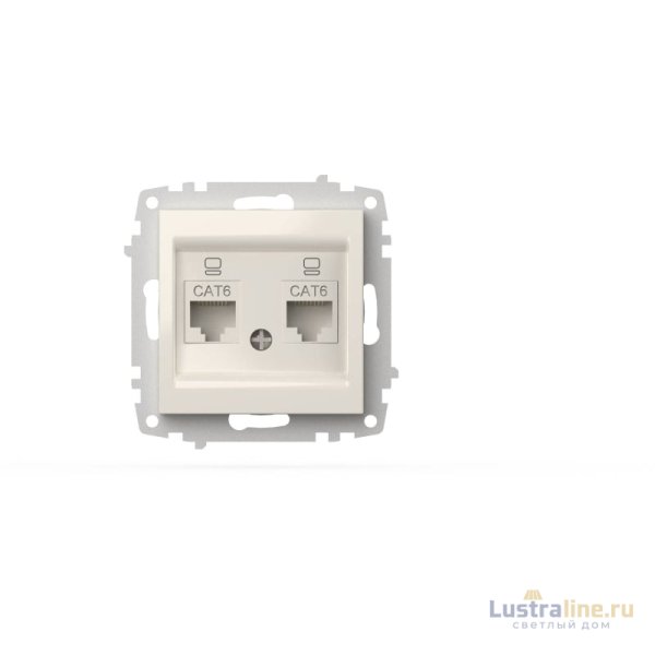 Розетка компьютерная двухместная ( Cat 6) ELBI Zena Vega 609-010200-248