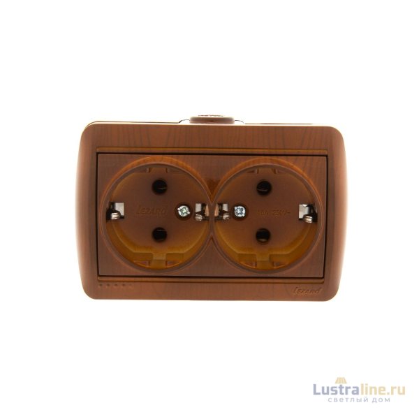 Розетка двойная с/з Lezard Nata 710-0800-127