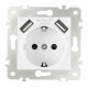Розетка с заземлением, шторками + USB Arte Milano 203.47-1.white