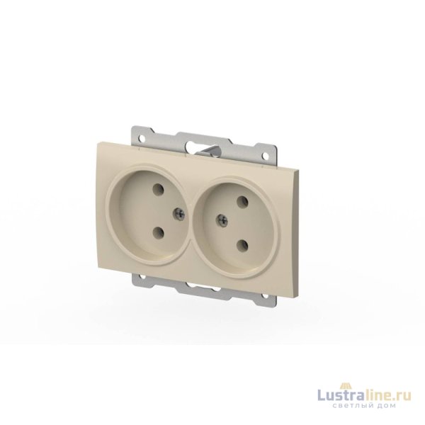 Розетка двухместная без заземления ELBI Zena Vega 609-010300-908