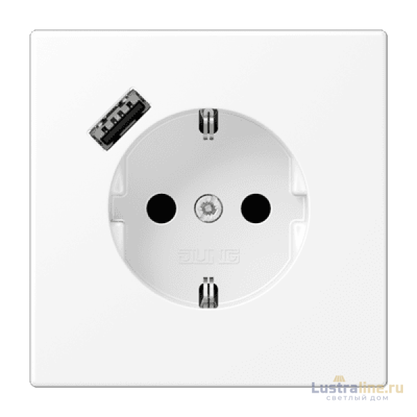 Розетка 2K+З Jung LS1520-18AWWM