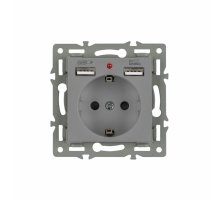 Механизм розетки с USB зарядкой Arlight SCT-MUAA-PL-GR (250V, 16A) 043735