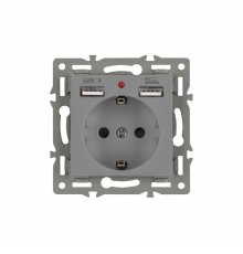 Механизм розетки с USB зарядкой Arlight SCT-MUAA-PL-GR (250V, 16A) 043735