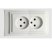Розетка двойная без заземления Mono Electric Despina-Larissa 16А 250В белый 500-001905-121