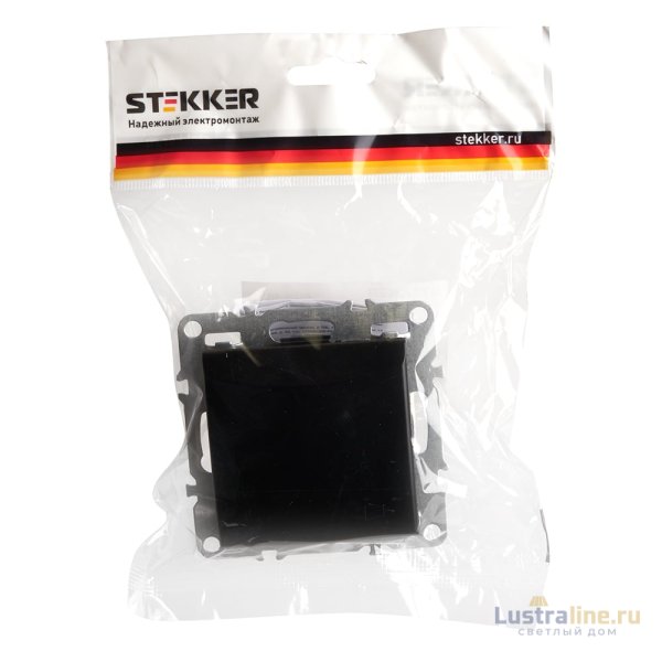Розетка 1-местная с/з с защитной шторкой Stekker Эрна PST16-9112-03 49156