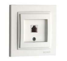 Розетка телефонная Rj45 Cat3 Mono Electric Despina белый 102-190005-124