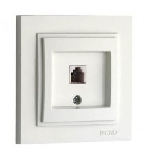Розетка телефонная Rj45 Cat3 Mono Electric Despina белый 102-190005-124