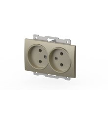 Розетка двухместная без заземления ELBI Zena Vega 609-011400-908