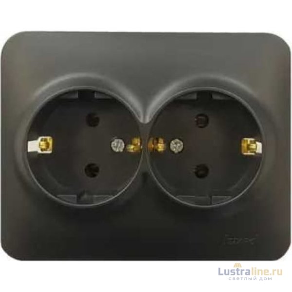 Розетка двойная с/з Lezard Karina Life 708-4200-127B