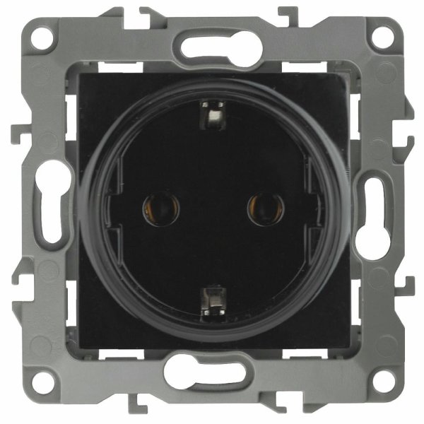 Розетка 2P+E Schuko со шторками Эра 12-2102-06 Б0014692