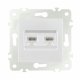Розетка двойная RJ45 Arte Milano 203.45-2.white