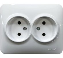 Розетка двойная б/з Lezard Karina Life 708-0200-128B