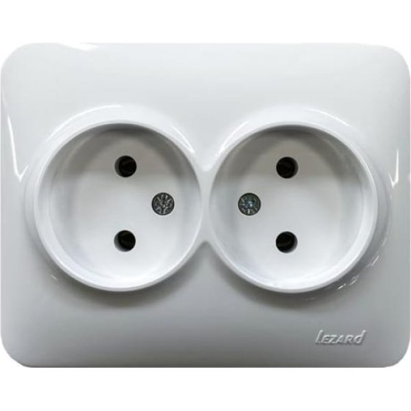 Розетка двойная б/з Lezard Karina Life 708-0200-128B