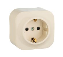 Розетка 2К+З Legrand Quteo 16A 250V с/з со шторками слоновая кость 782250