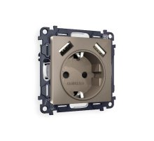 Комплект механизма розетки 2USB A+A 18W (быстрая зарядка) с/з Ambrella Volt Alfa MA639010