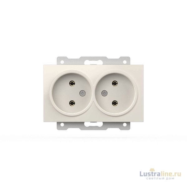 Розетка двухместная без заземления ELBI Zena Vega 609-010200-908